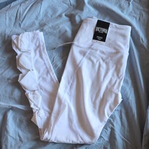 Victoria's Secret White Ruffle Leggings